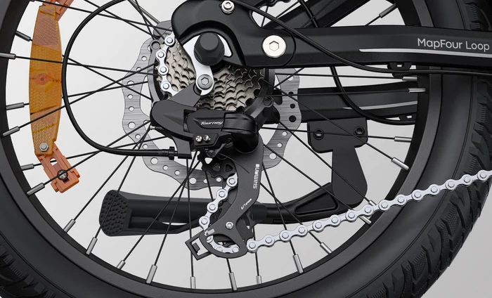 Mapfour Loop Compact Elektrische Vouwfiets – 250W | 720Wh Samsung Accu | 135 km | Full Suspension | 75 Nm – Zwart